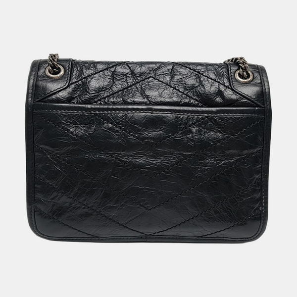 NIKI Small Chevron Calfskin Black