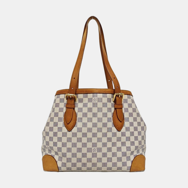 HAMPSTEAD MM Damier Azur Coated Canvas White