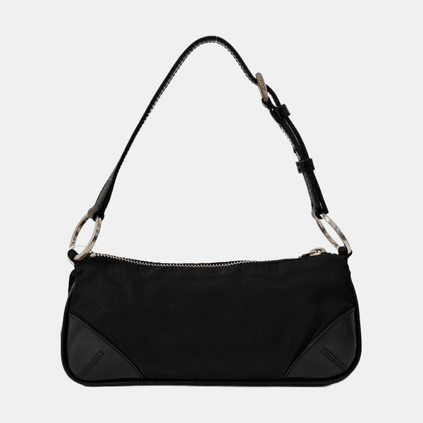 Nylon Top Handle Bag Black