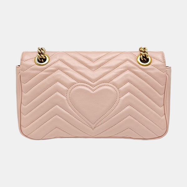 GG Marmont Medium Quilted Calfskin Pink