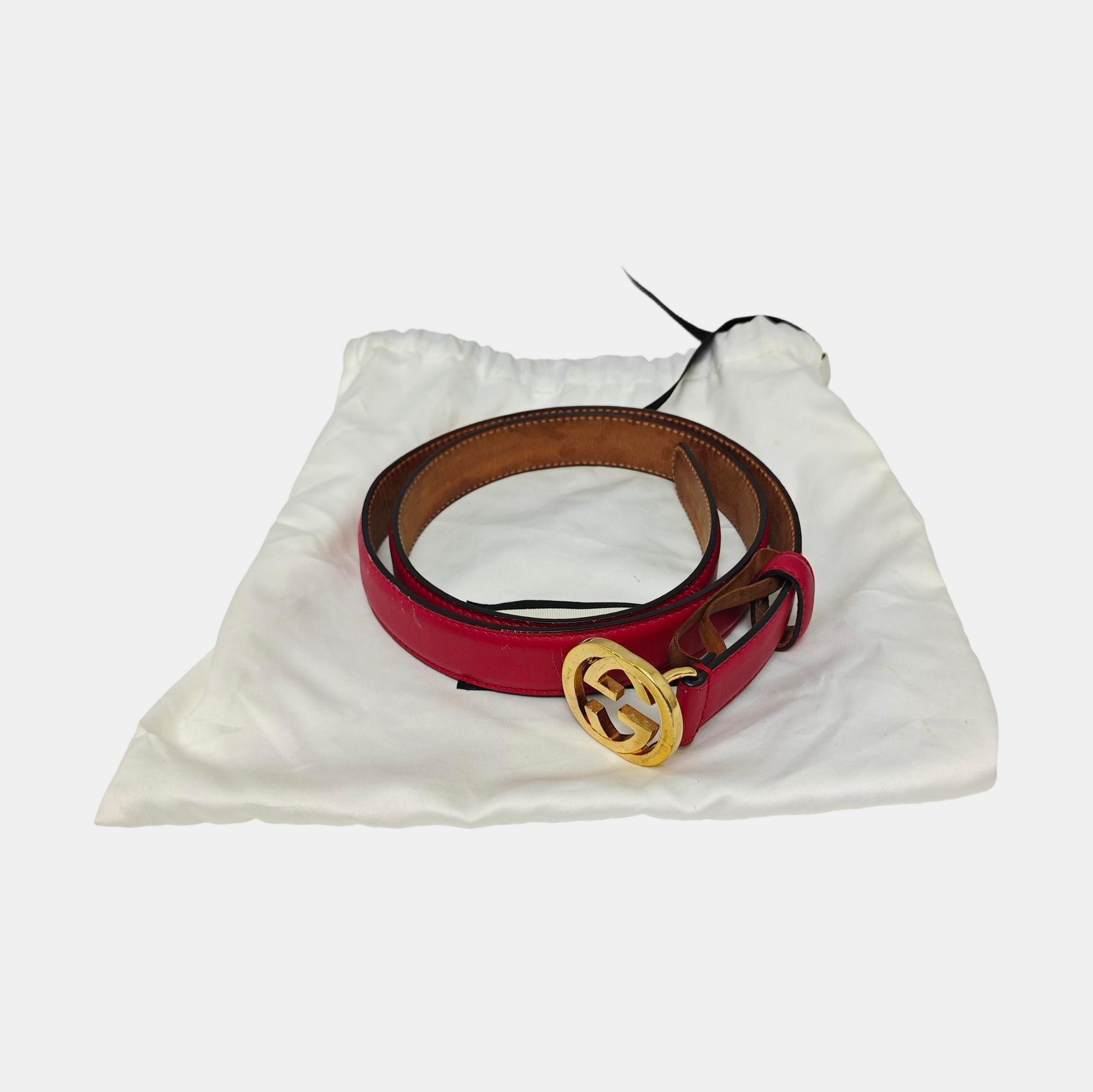 Leather Belt Red