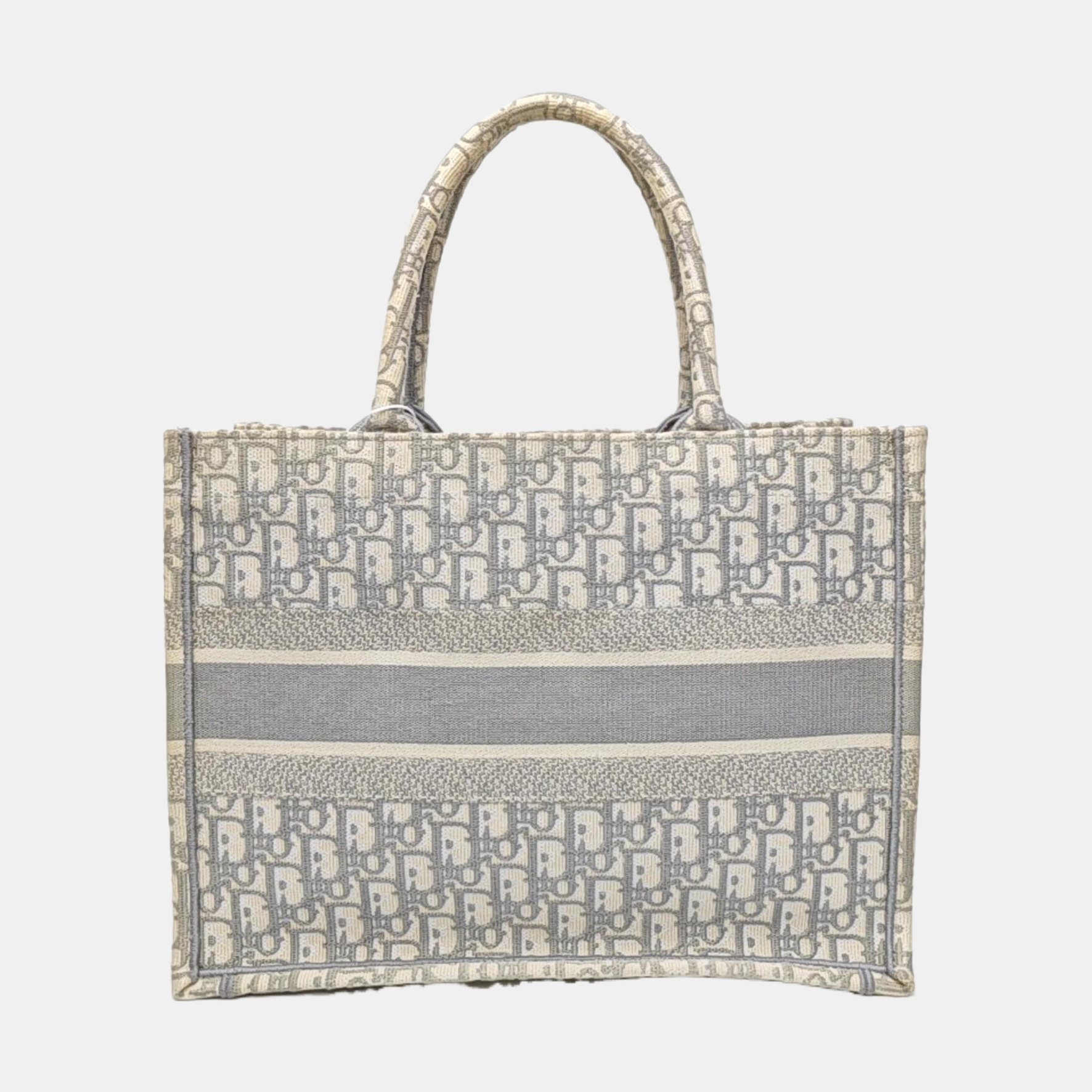 Book Tote Medium Oblique Canvas White