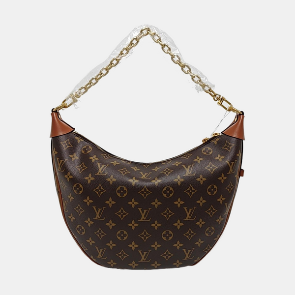 LOOP HOBO Monogram Coated Canvas Brown