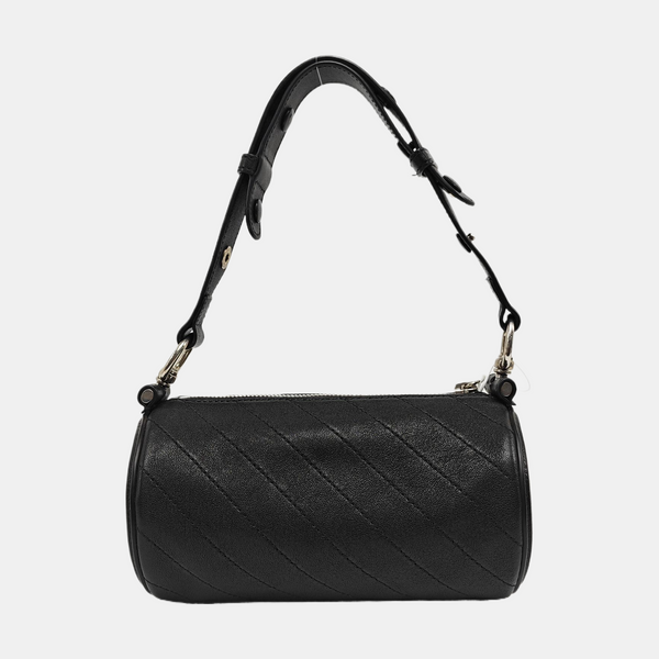 Quilted Calfskin Top Handle Bag Mini Black