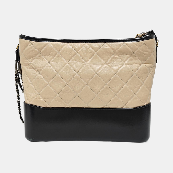 GABRIELLE Medium Quilted Calfskin Beige