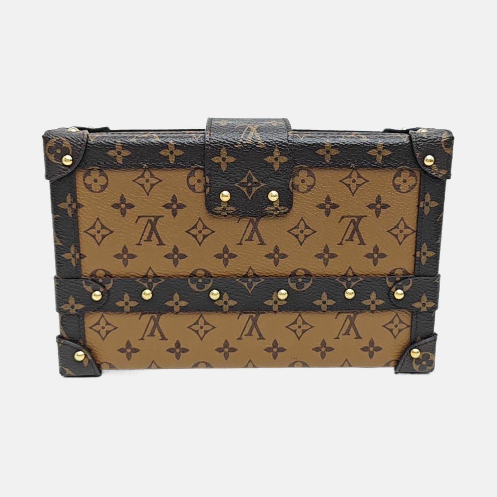 PETITE MALLE Monogram Coated Canvas Brown