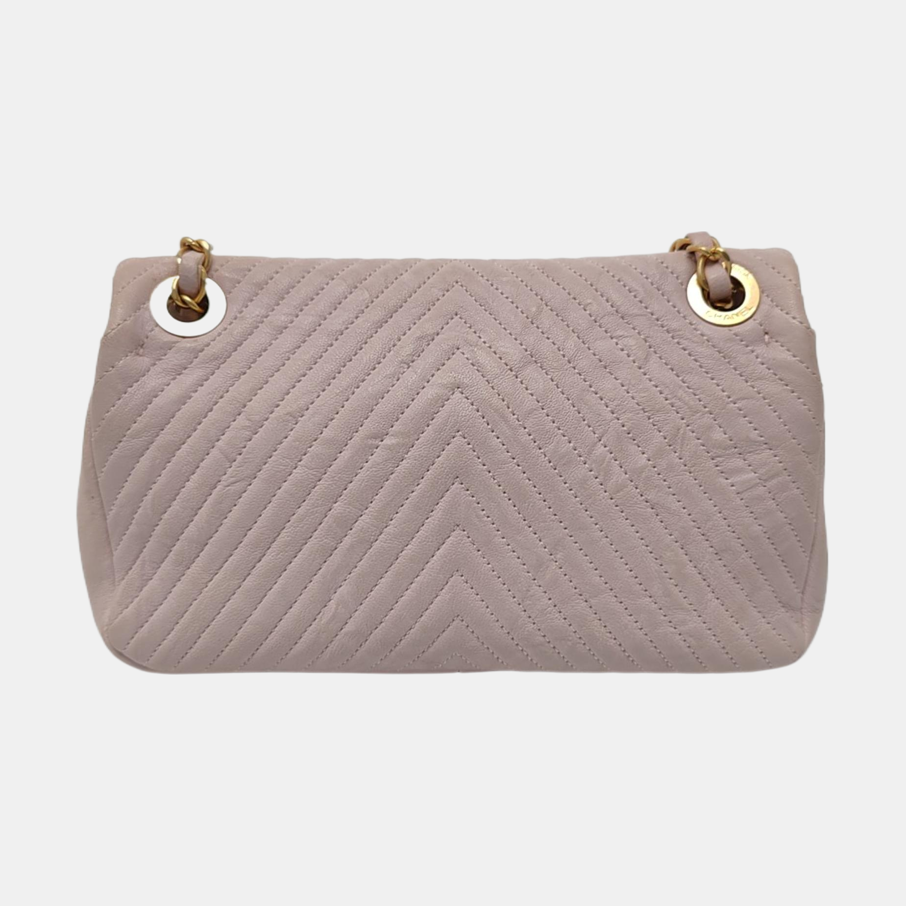 Mini Chevron, Quilted Lambskin Pink