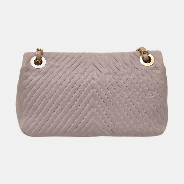 Mini Chevron, Quilted Lambskin Pink