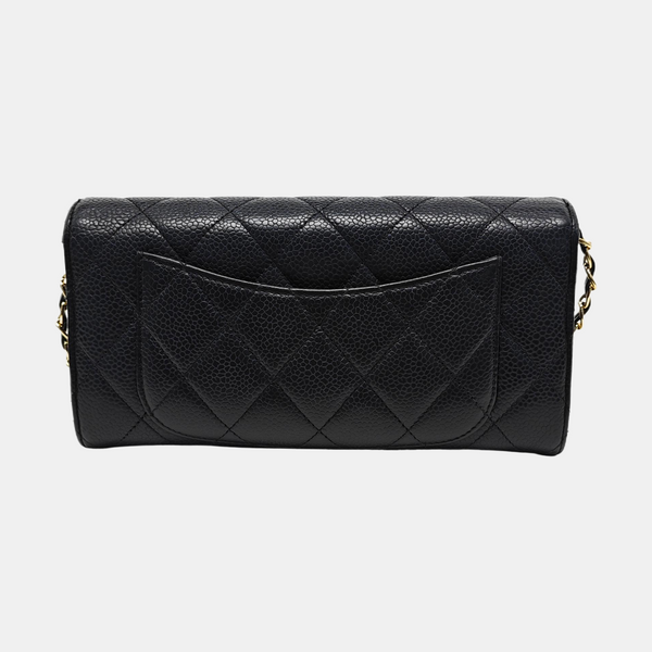 CLASSIC FLAP Mini Quilted Calfskin Black Wallet