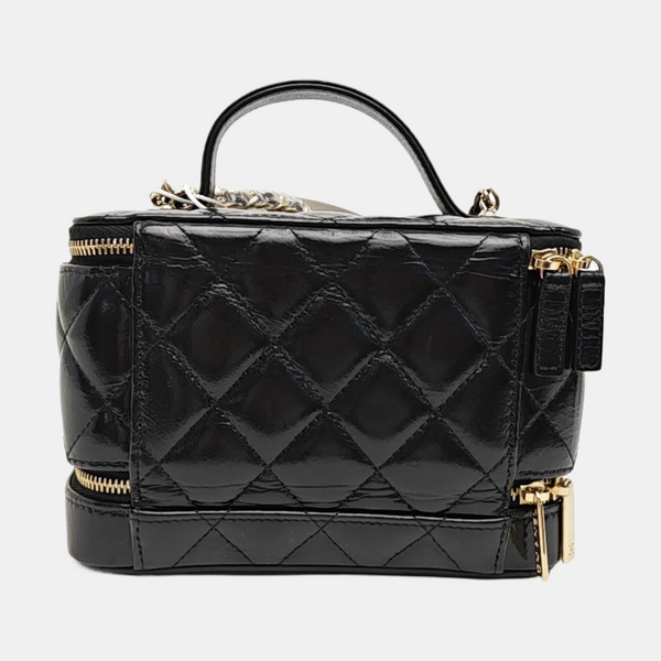 Quilted Calfskin Shoulder Bag Black