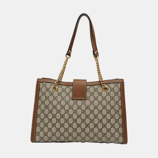 Padlock Medium Monogram Coated Canvas Beige