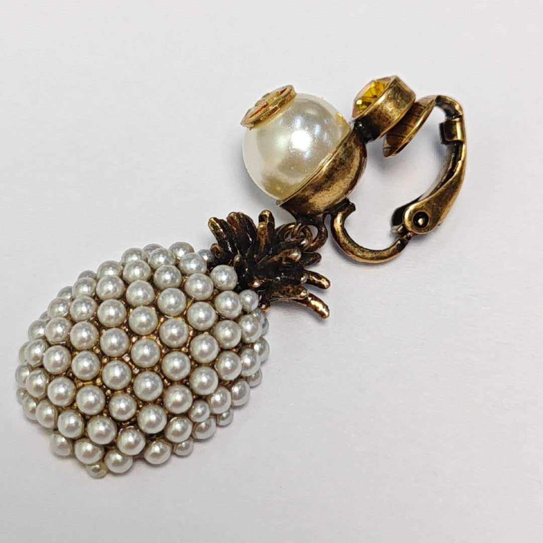 Metal White Clip On Earrings