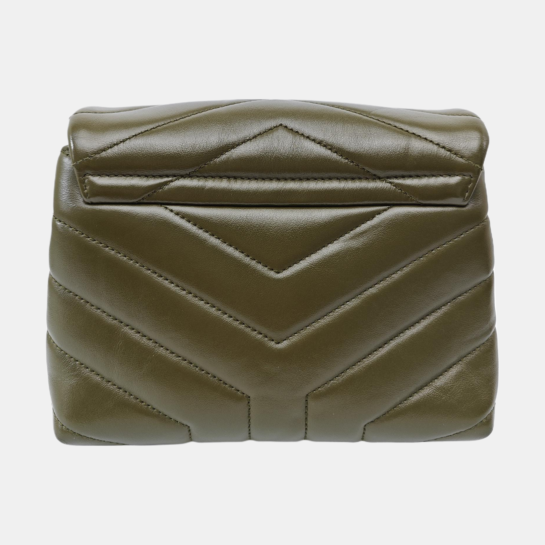 LOULOU Extra Small Chevron Calfskin Green