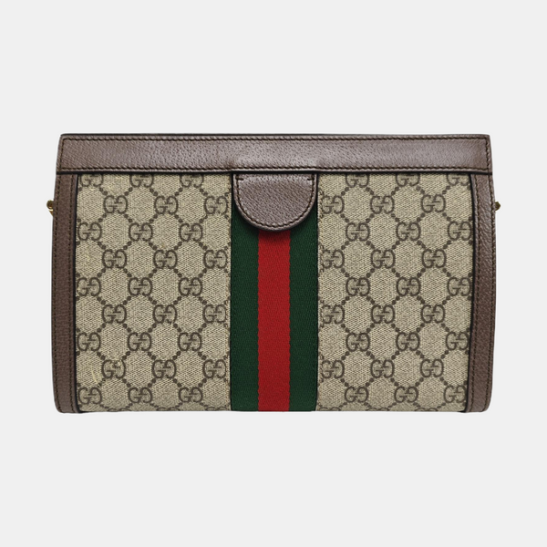 Ophidia Small Monogram Coated Canvas Beige