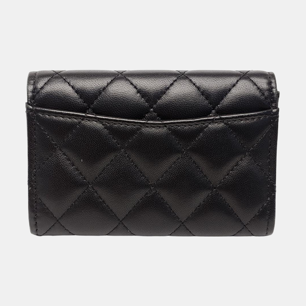 Quilted Lambskin Wallet Black