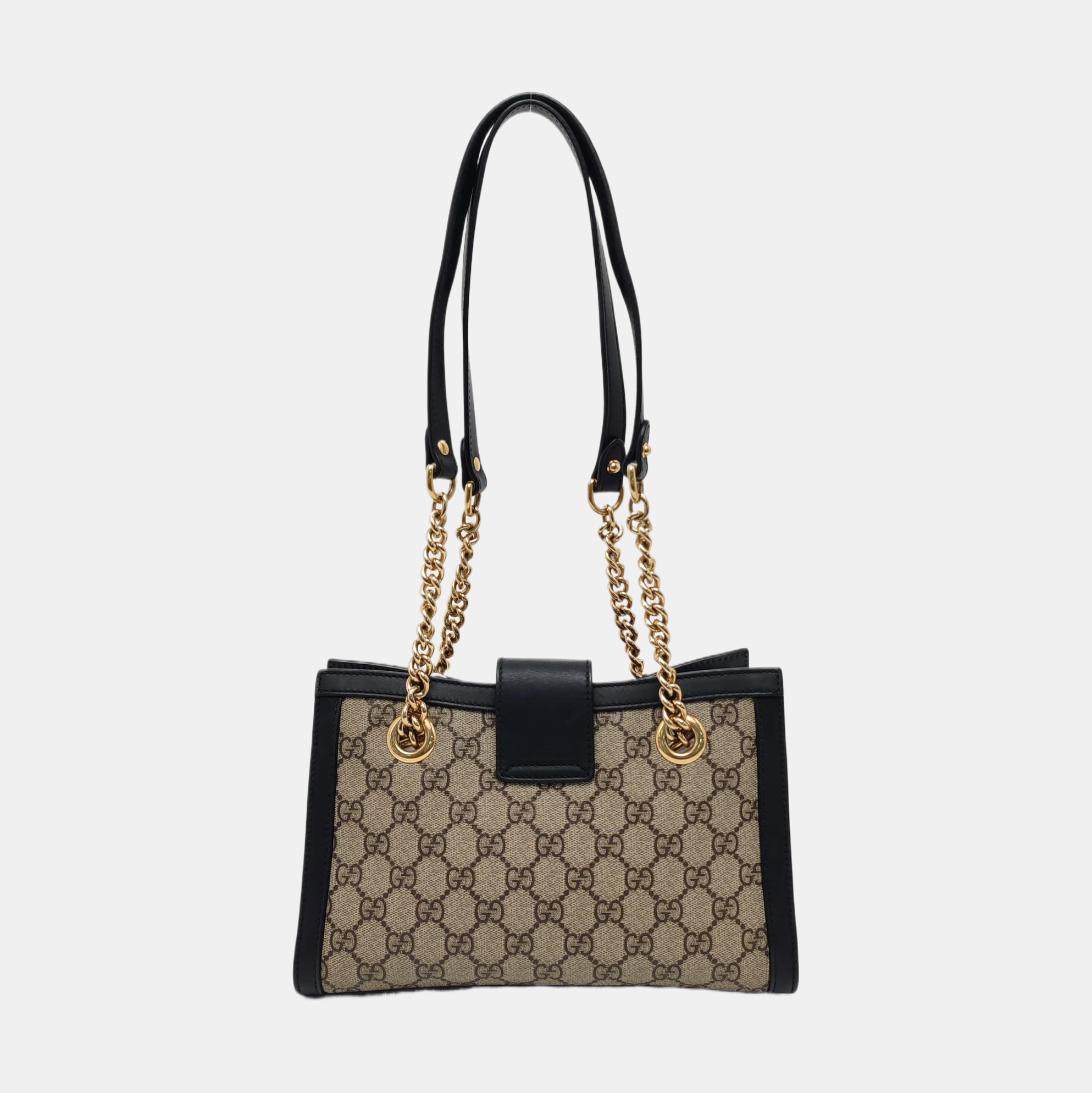 Candado pequeño Monogram lona revestida beige
