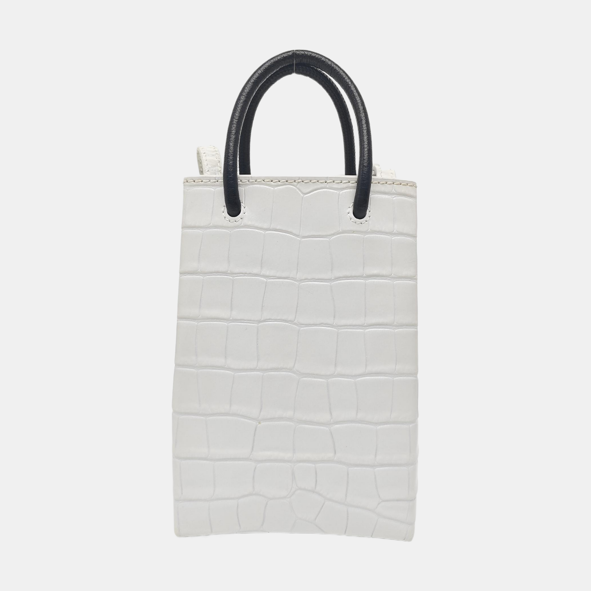 Shopping Bag Small Calfskin White