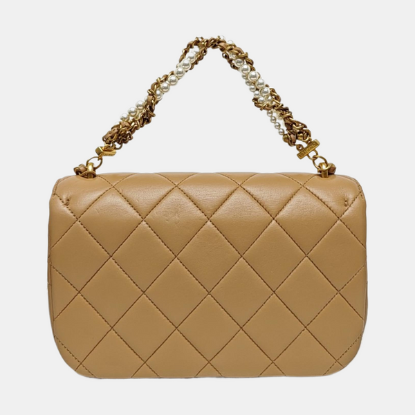 CLASSIC FLAP Mini Quilted Lambskin Beige