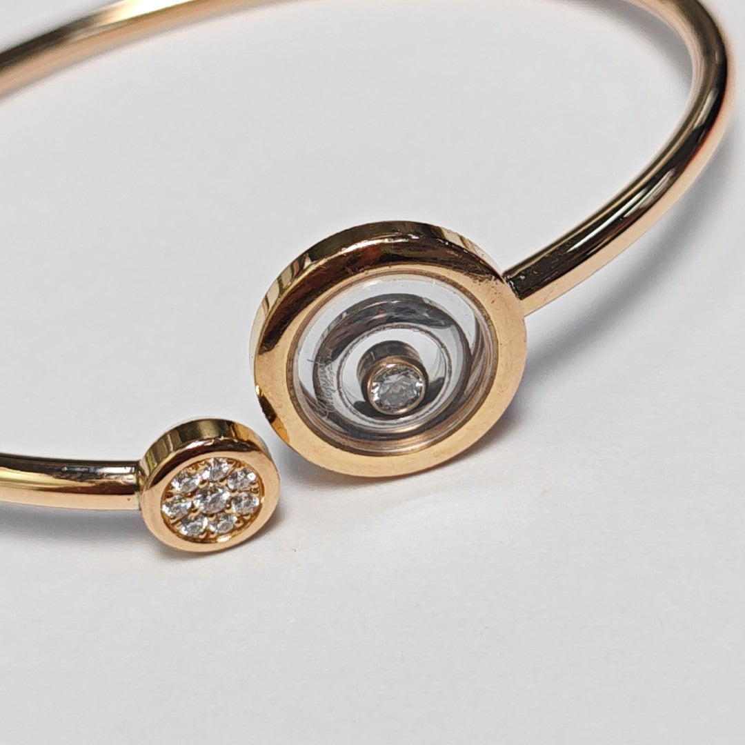 Happy Hearts 18k White Gold Rose Gold Bangle
