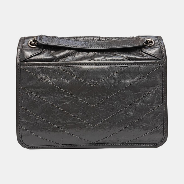 NIKI Small Chevron Calfskin Gray