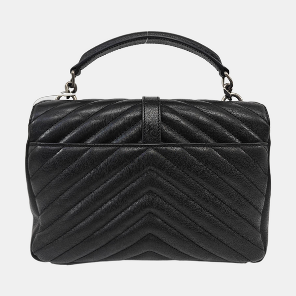 COLLEGE Medium Chevron Lambskin Black