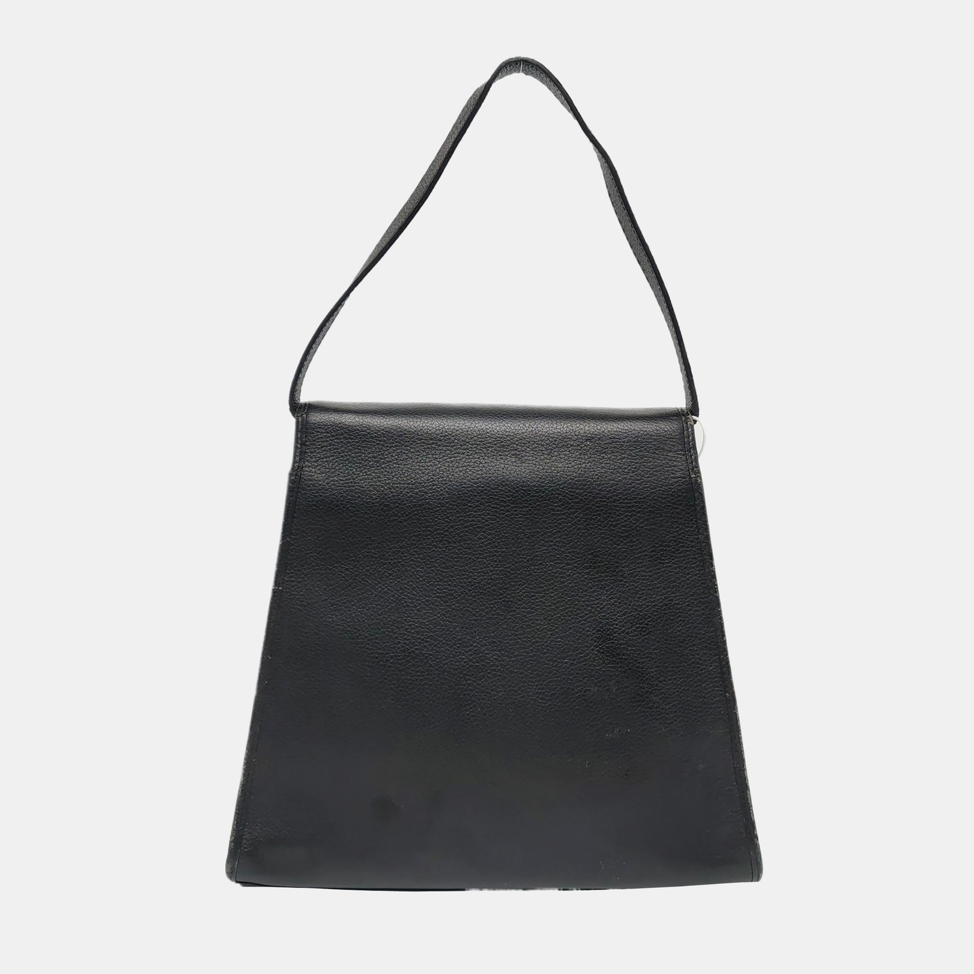 Leather Top Handle Bag Black