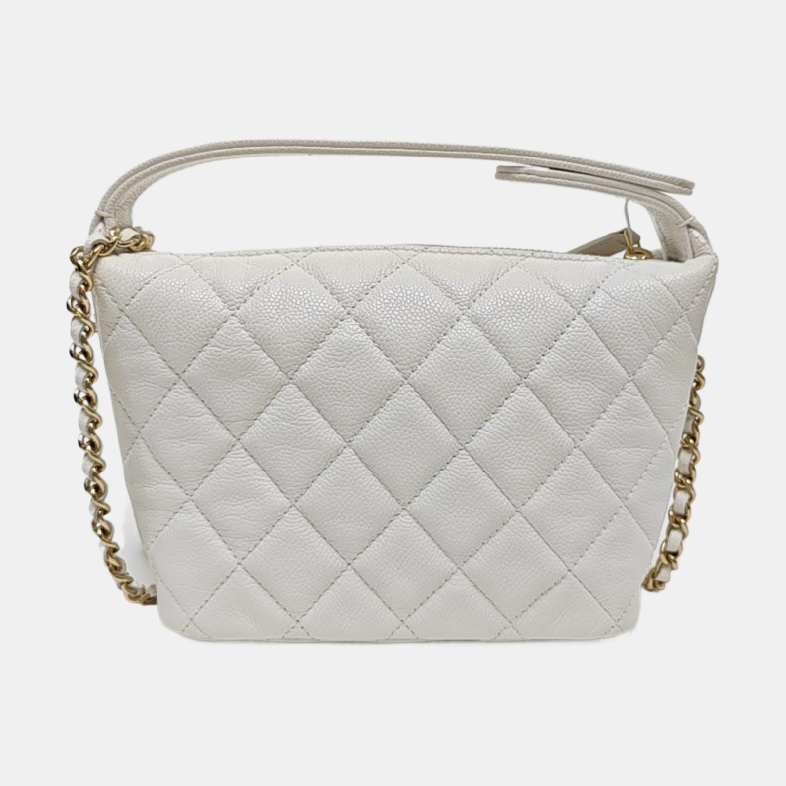 Quilted Grained Calfskin White