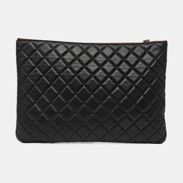 Quilted Lambskin Clutch Black