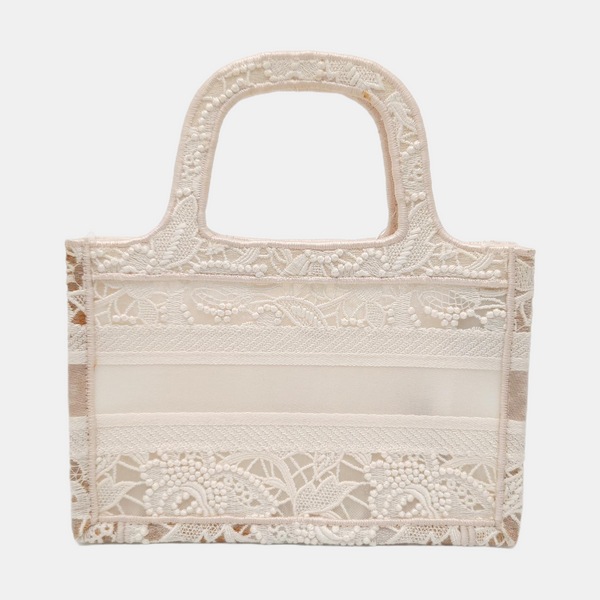 Authenticated pre-owned  Book Tote Mini Canvas White - Tote Bag at Looply