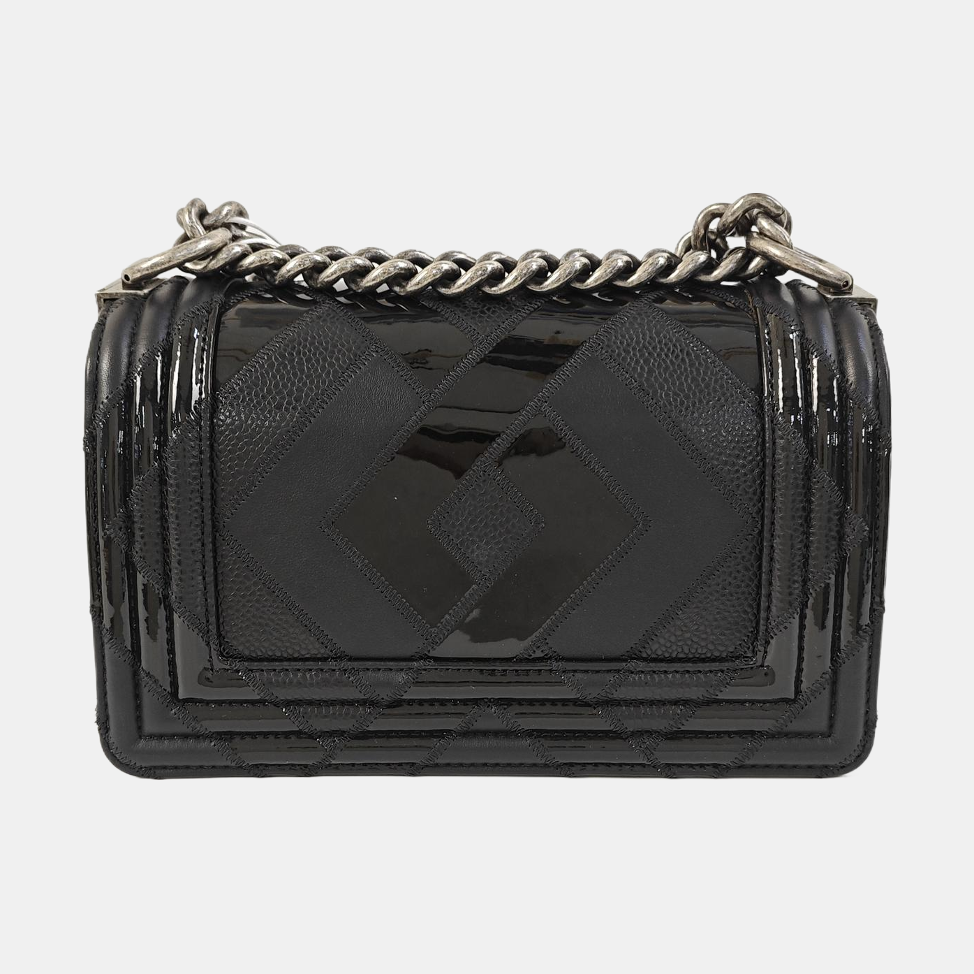 BOY CHANEL Small Quilted Grained Calfskin Black