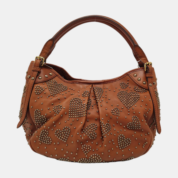 Calfskin Top Handle Bag Brown
