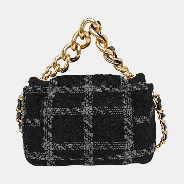 CHANEL 19 Small Quilted Wool Black