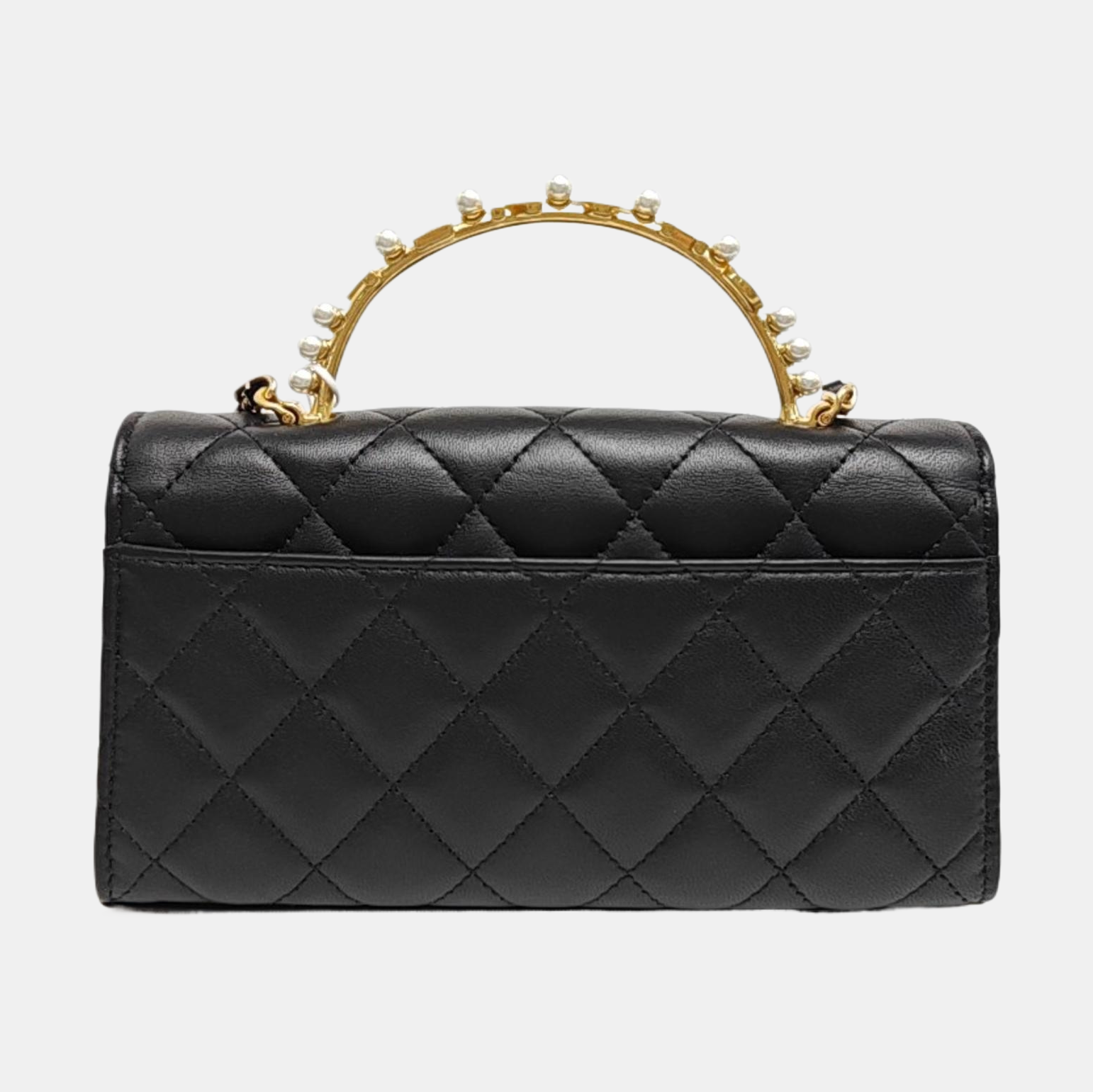 Quilted Lambskin Shoulder Bag Black