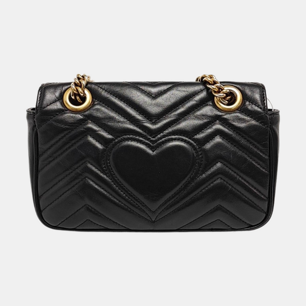 GG Marmont Small Quilted Calfskin Black