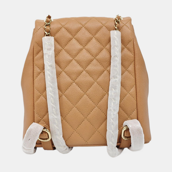 DUMA Small Quilted Grained Calfskin Brown