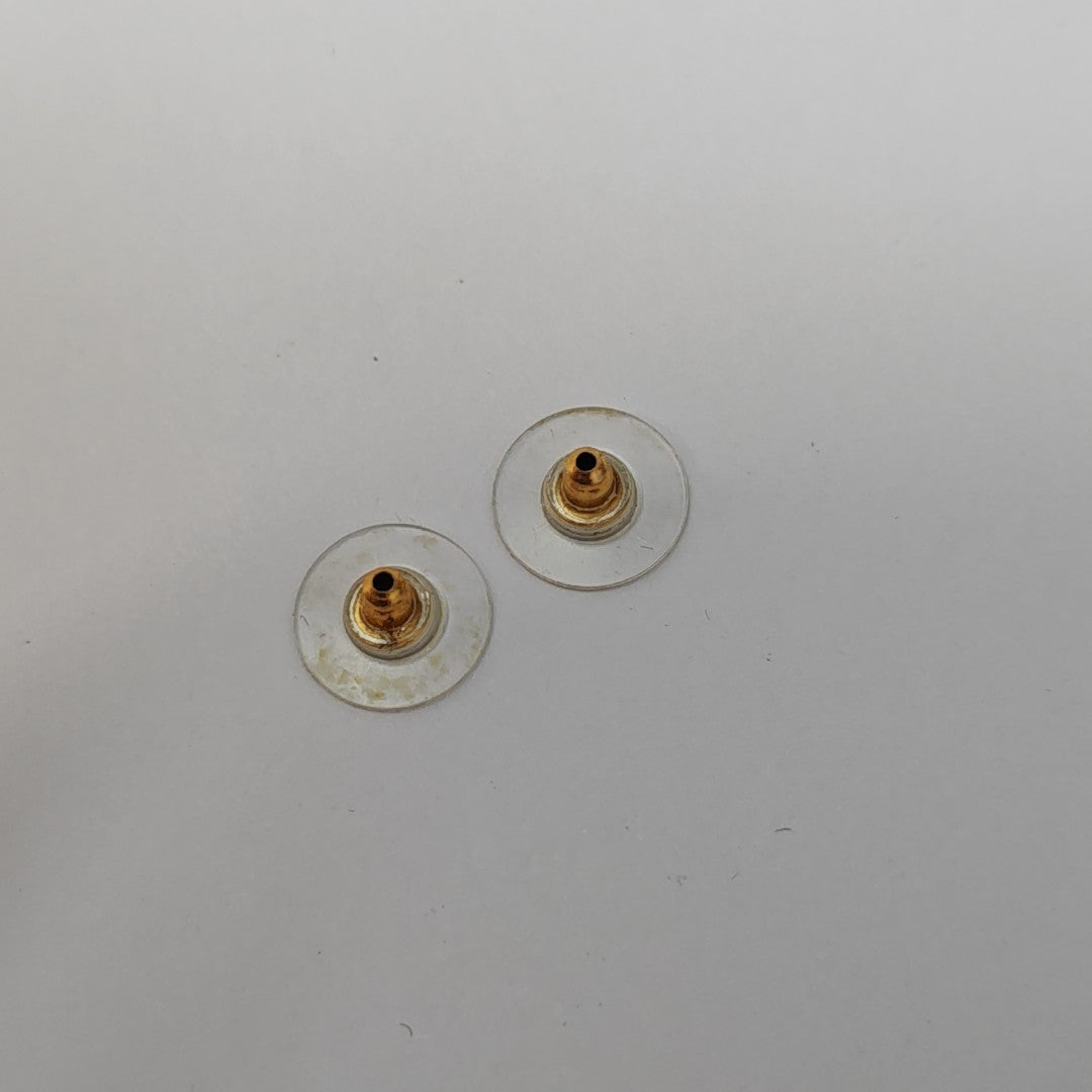 CC Logo Metal Gold Stud Earrings