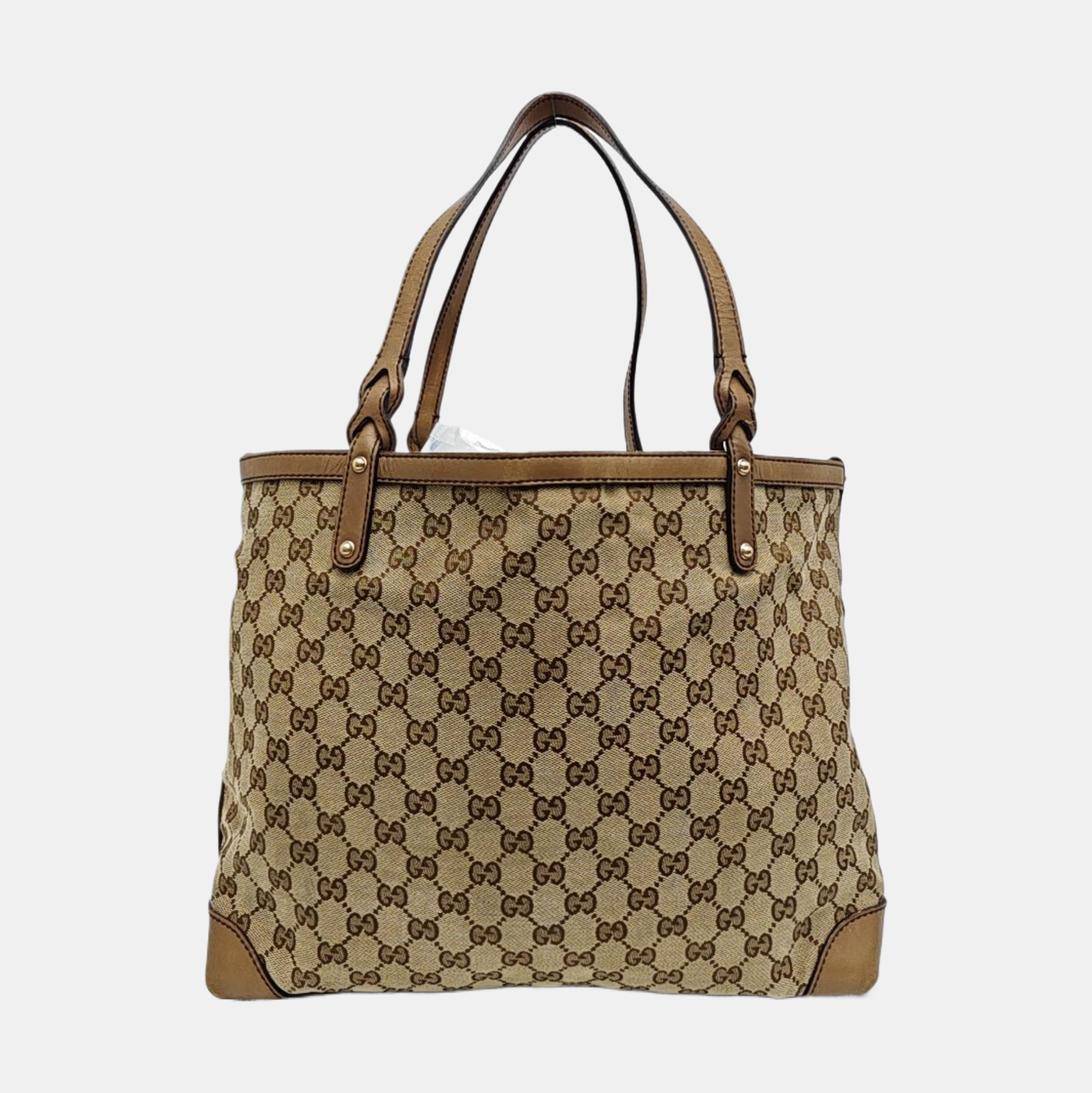 Monogram Canvas Tote Bag Medium Brown