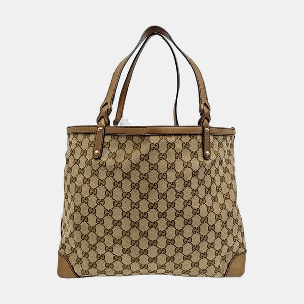 Monogram Canvas Tote Bag Medium Brown