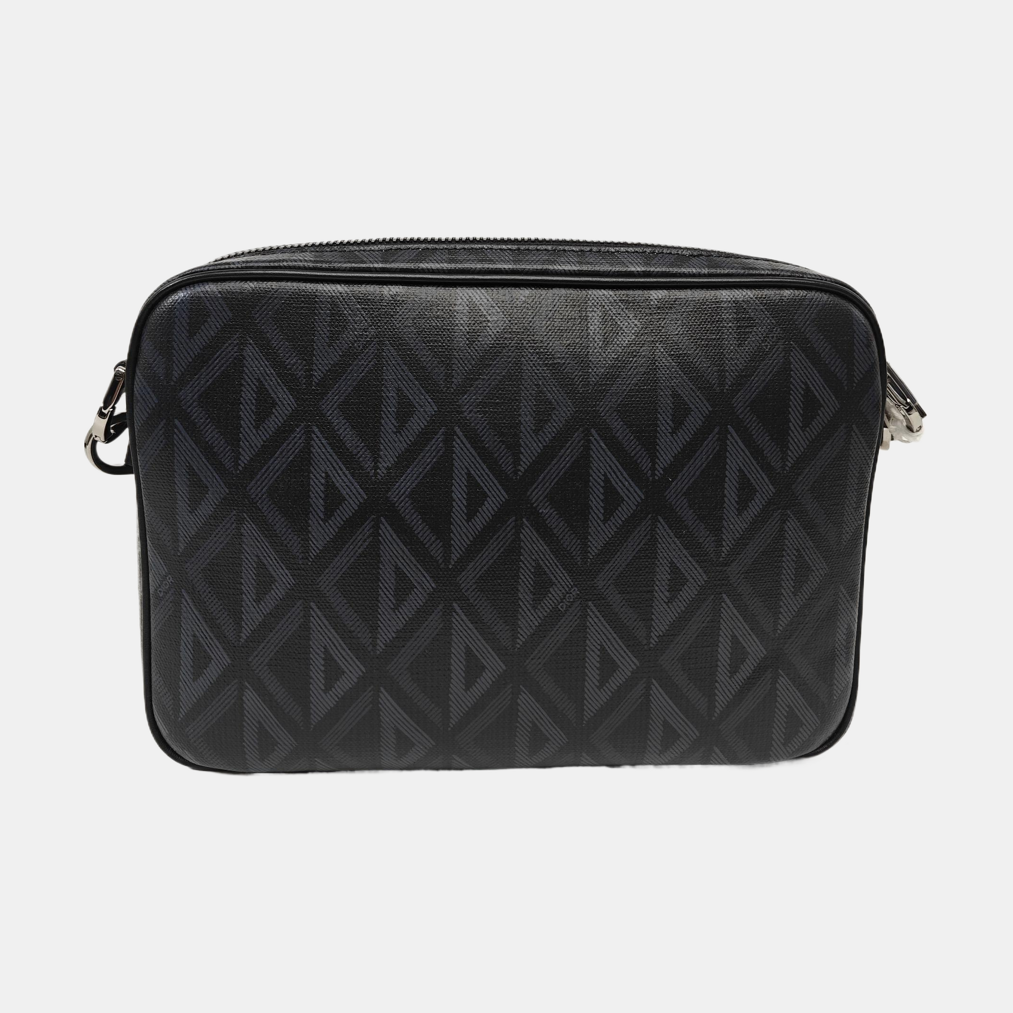Coated Canvas Shoulder Bag Black
