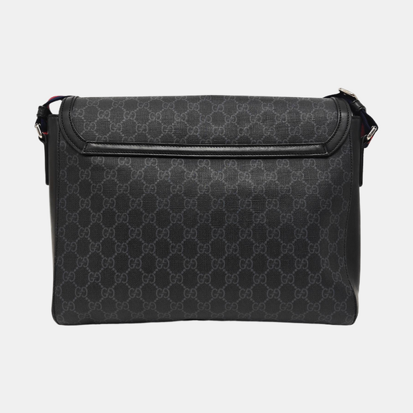 Monogram Coated Canvas Shoulder Bag Black