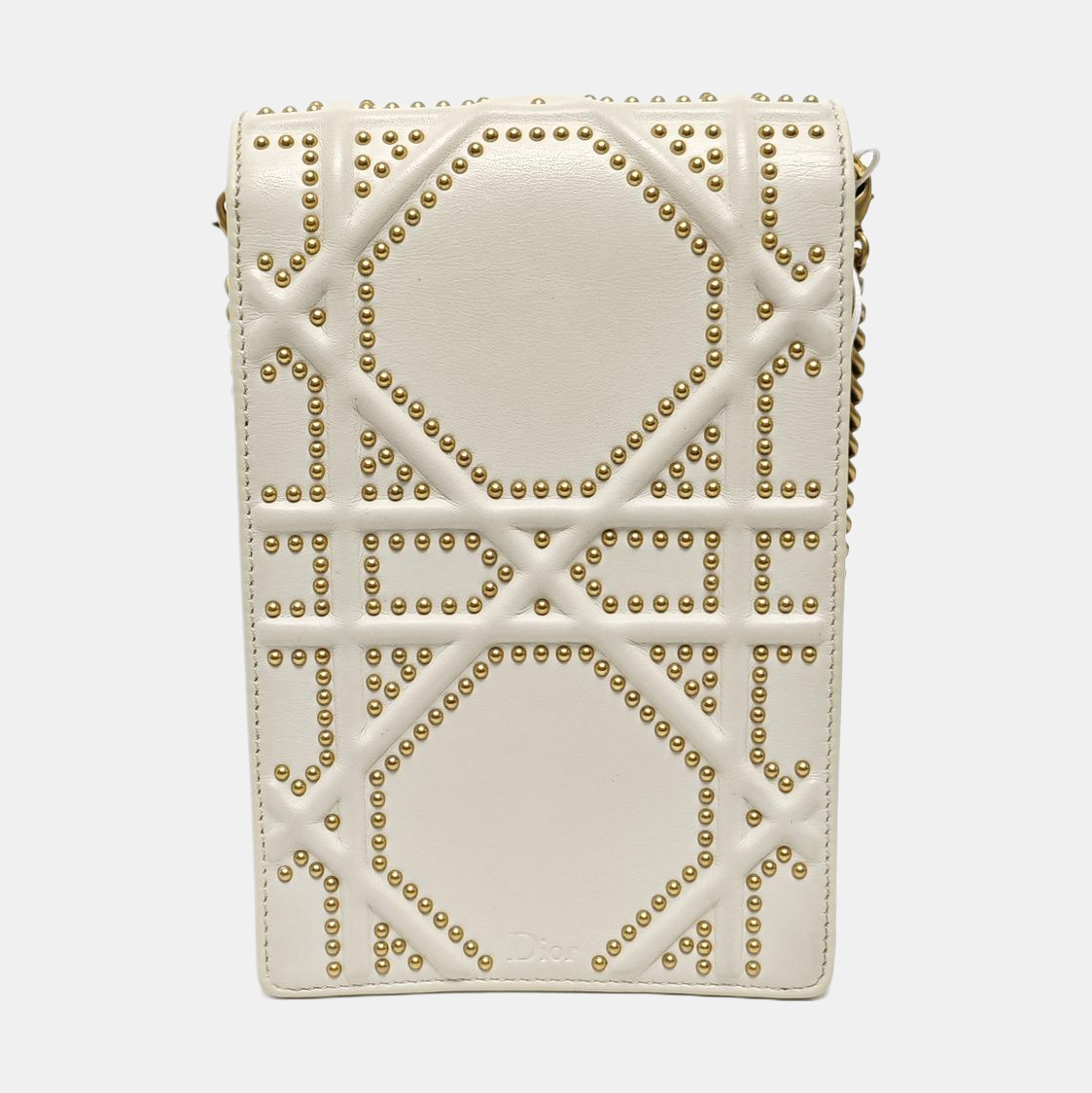 Authenticated pre-owned  Diorama Cannage Calfskin White - Shoulder Bag at Looply