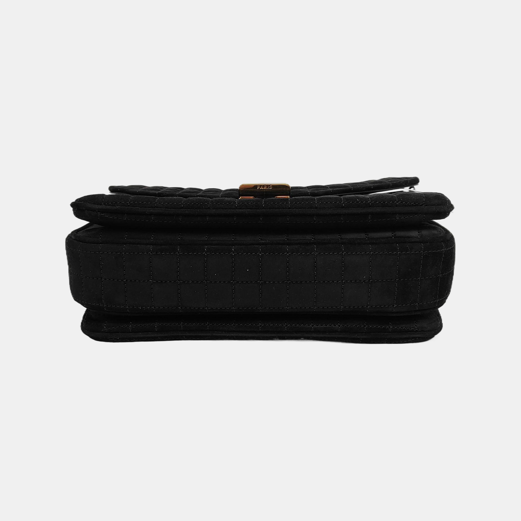 Authenticated pre-owned  C Suede Black - Shoulder Bag at Looply