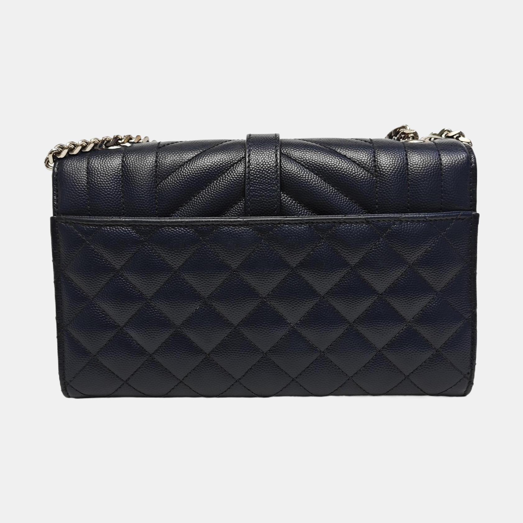 ENVELOPE Small Chevron Calfskin Blue