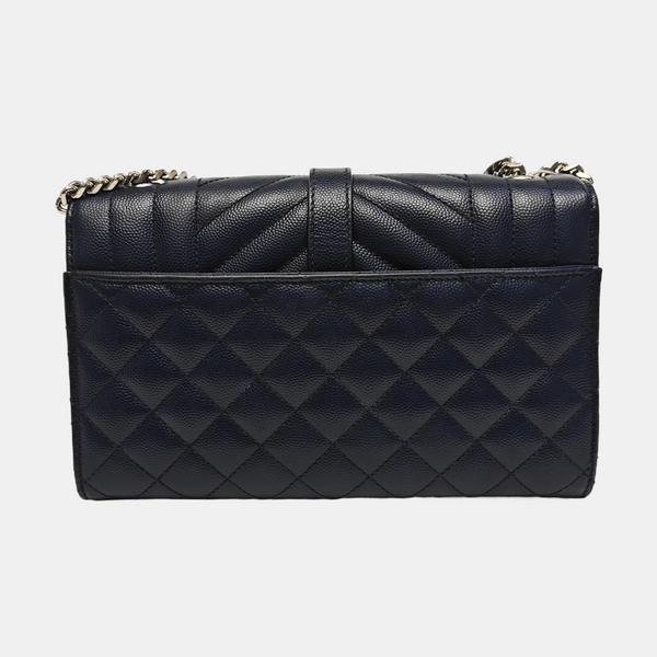 ENVELOPE Small Chevron Calfskin Blue