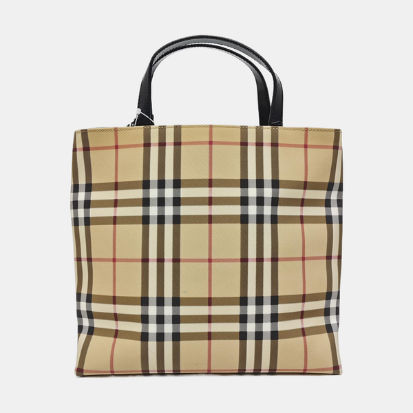 Coated Canvas Tote Bag Beige