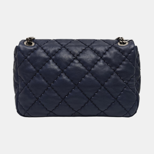 Quilted Calfskin Shoulder Bag Blue