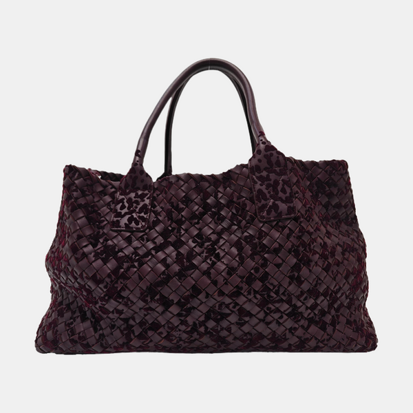 Calfskin Top Handle Bag Purple