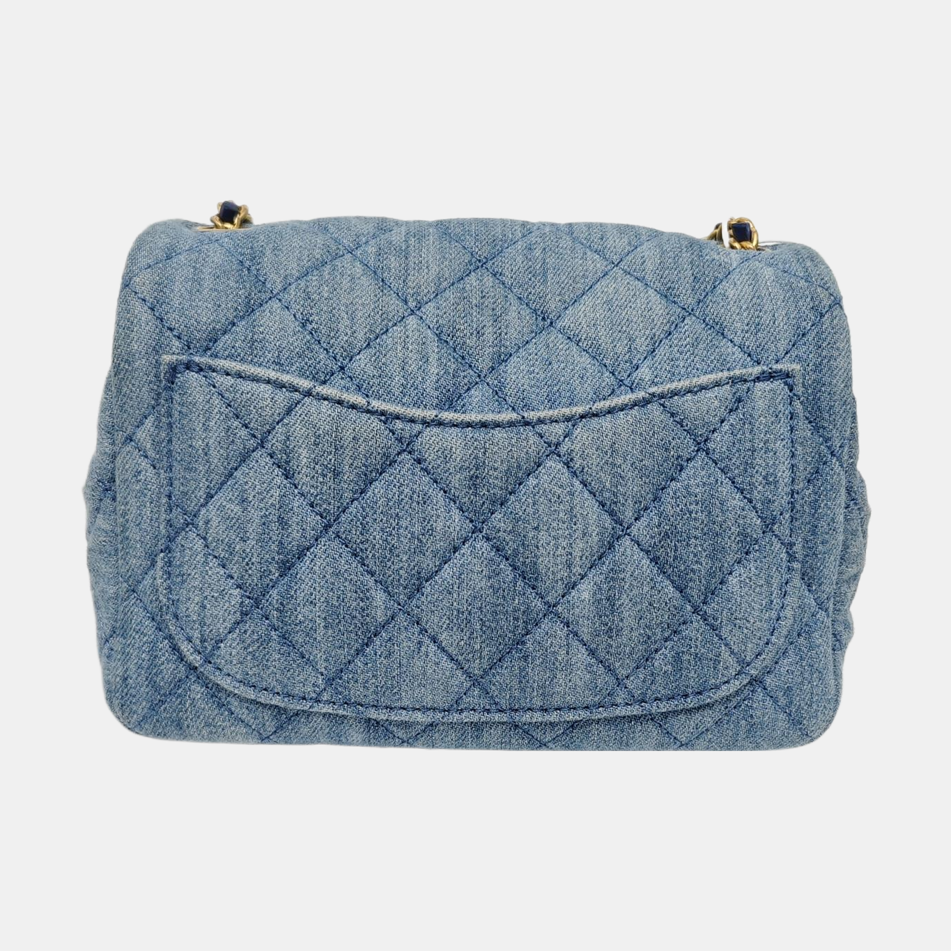 CLASSIC FLAP Mini Quilted Denim Blue