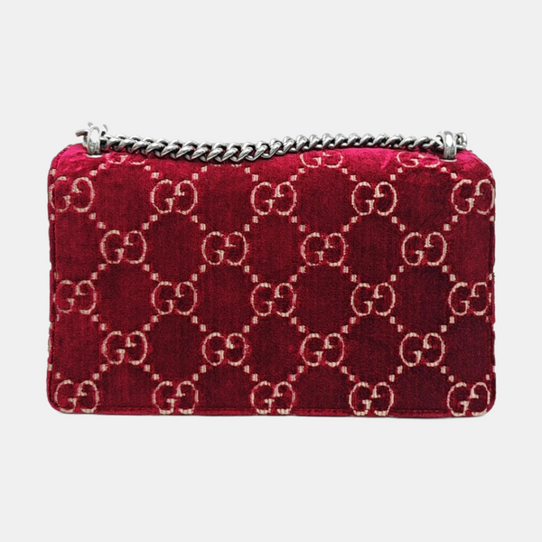 Dionysus Small Monogram Velvet Red