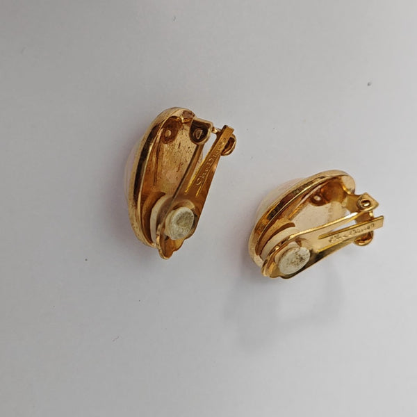 Metal White Clip On Earrings